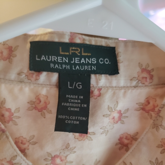 Laruen Ralph Lauren Floral Feminine Button Up Blouse Large L - Picture 5 of 6
